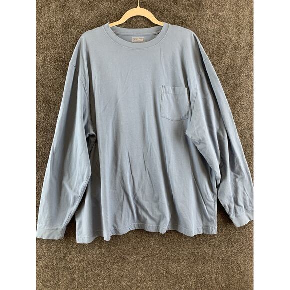 L.L Bean Men's T-Shirt Long Sleeve Traditional Fit- Blue XXL Regular - Picture 2 of 15